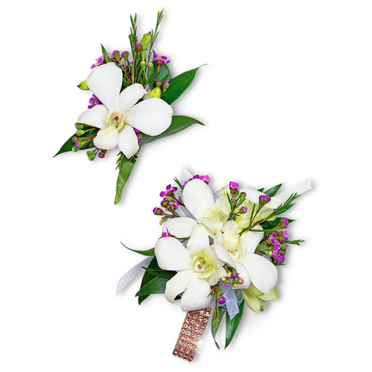 Flawless Corsage and Boutonniere Set