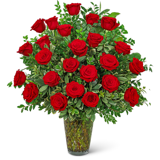 Two Dozen Elegant Red Roses